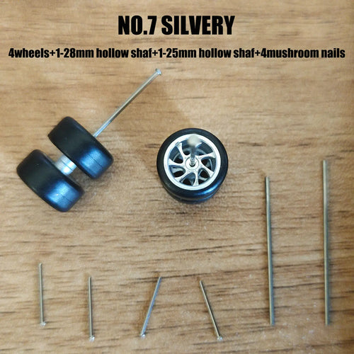 1: 64 Alloy Car Hot Wheels Model Modification Hub Rubber Tires Custom