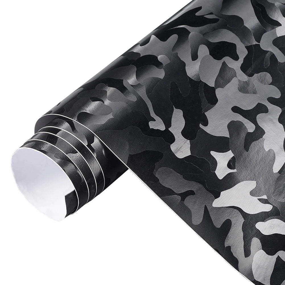 18m x 1.52m 3D Ghost Black Camouflage Film Car Whole Body Vinyl Wrap