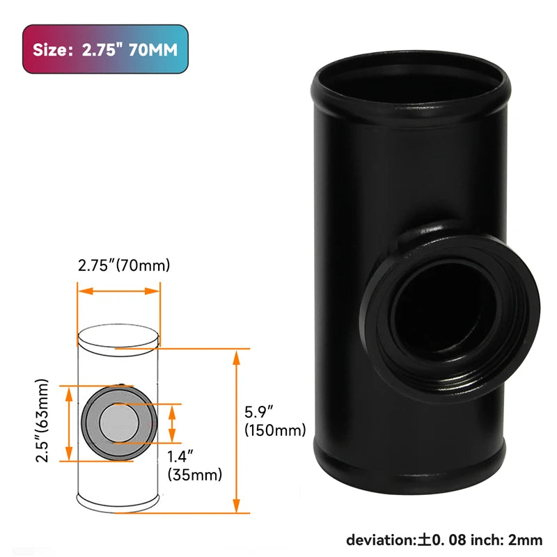 2.75 Inch 70mm Flange Adapter Piping for HKS SSQV SQV BOV Blow Off