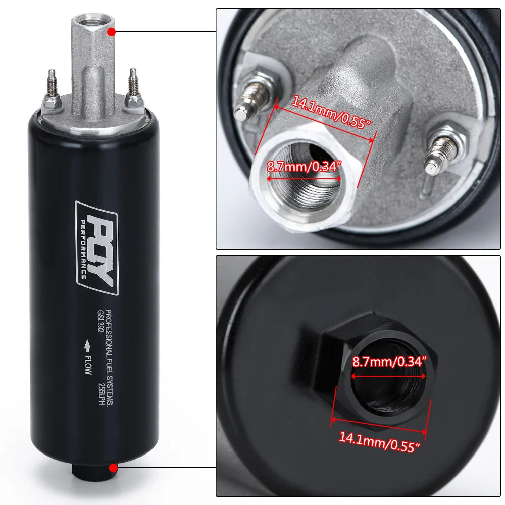 LIZHI - Black Universal High Flow & Fuel Pump GSL392 Pressure External