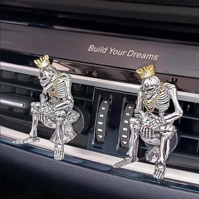 Skeleton Car Air Freshener, Desperate Crown Gold Chain Skull