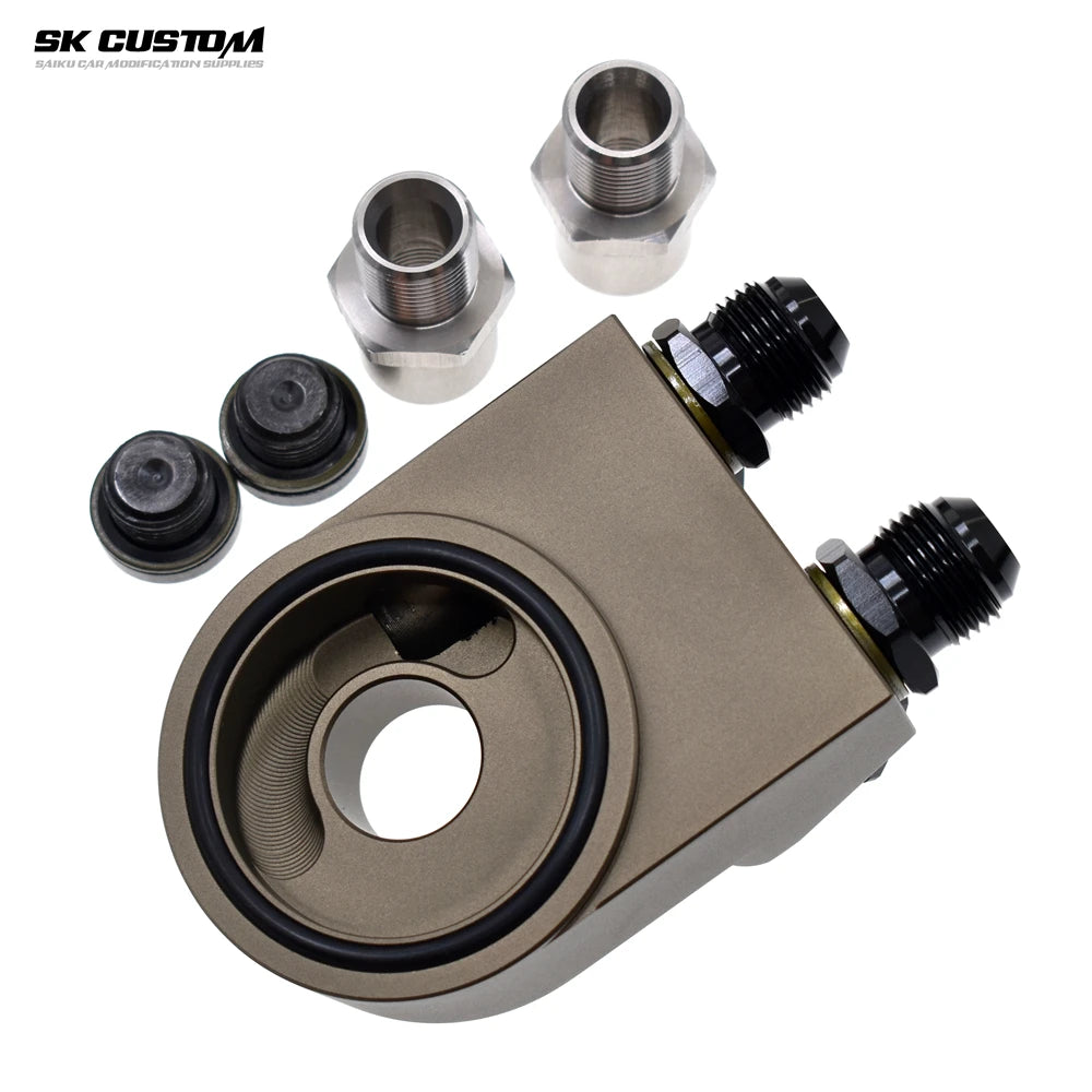 SK CUSTOM Engine Radiator Adapter Oil Cooler Filter Thermostat