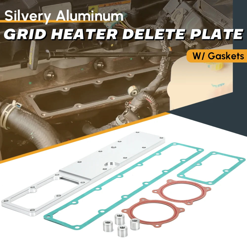 Aluminum Grid Heater Delete Plate W/ Gaskets For 2007.5-2018 Dodge Ram