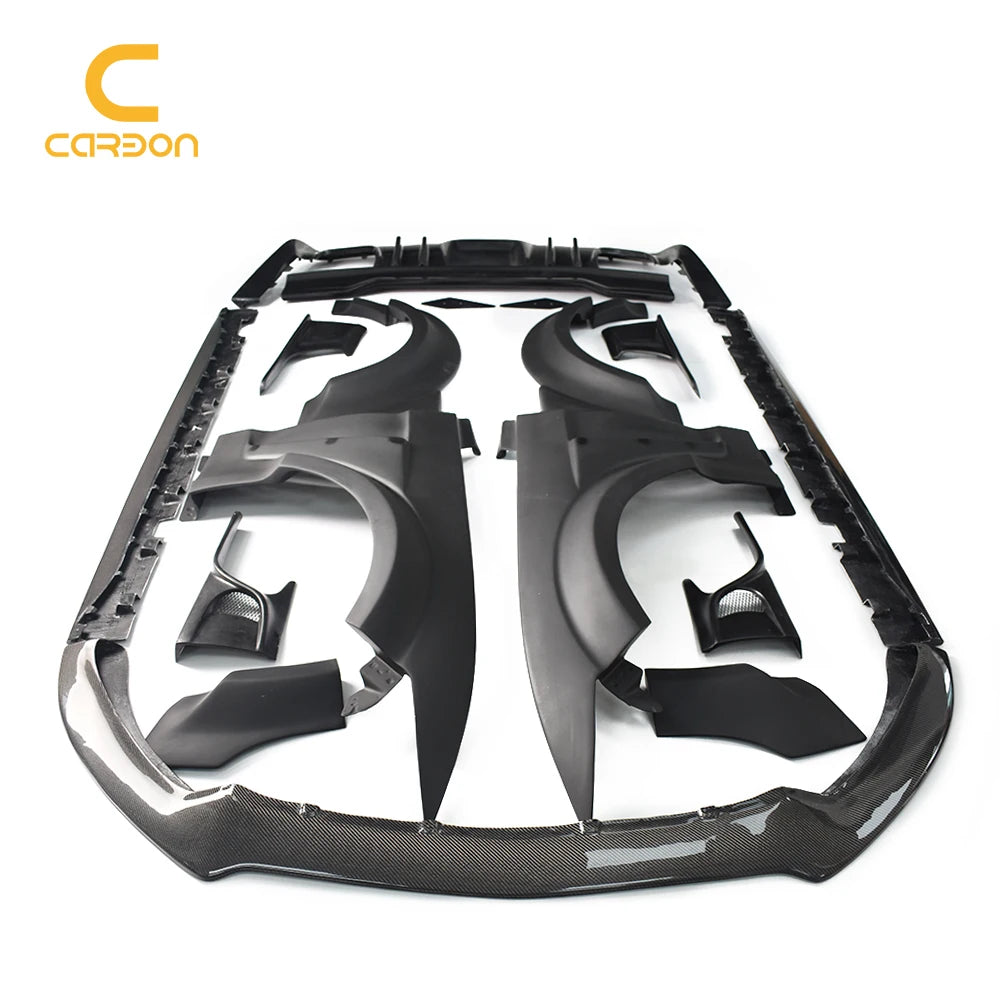 Wide Body Style Carbon Fiber Front Rear Bumper Lip Car Fender Wheel