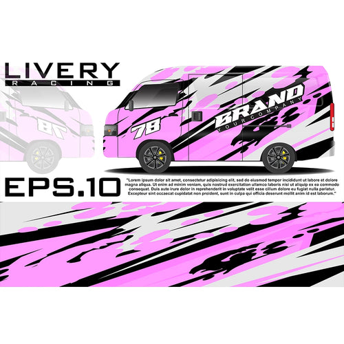 Yellow Purple Colorful Full Body Racing RV Graphic Decals Vinyl Wrap