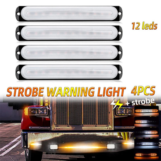 4x 12 LED Car Truck Off Road Signal Light Emergency Warning Hazard