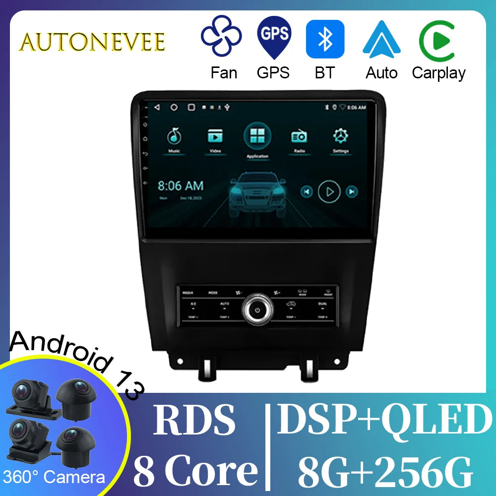 7862 For Ford Mustang V S-197 2009 - 2014 Android Auto Car Radio