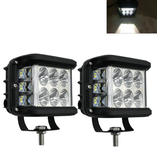 1/2pcs 3Side 45W Shooter Car LED Work Light 12Leds Dual Color Driving