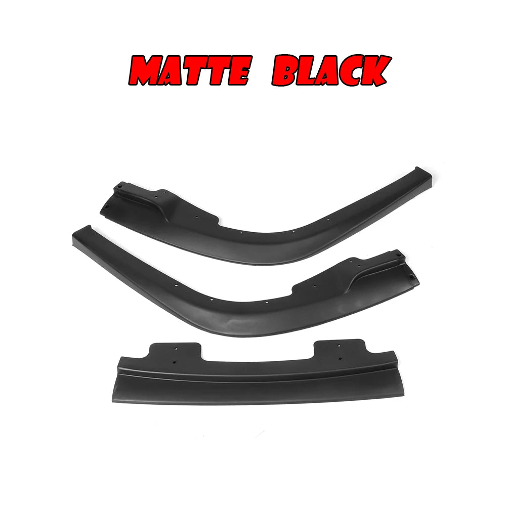 3pcs Car Front Bumper Splitter Lip Spoiler Splitter Deflector Lips