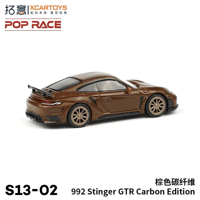 XCarToys x Pop Race 1:64 992 STINGER GTR CARBON EDITION Brown Diecast