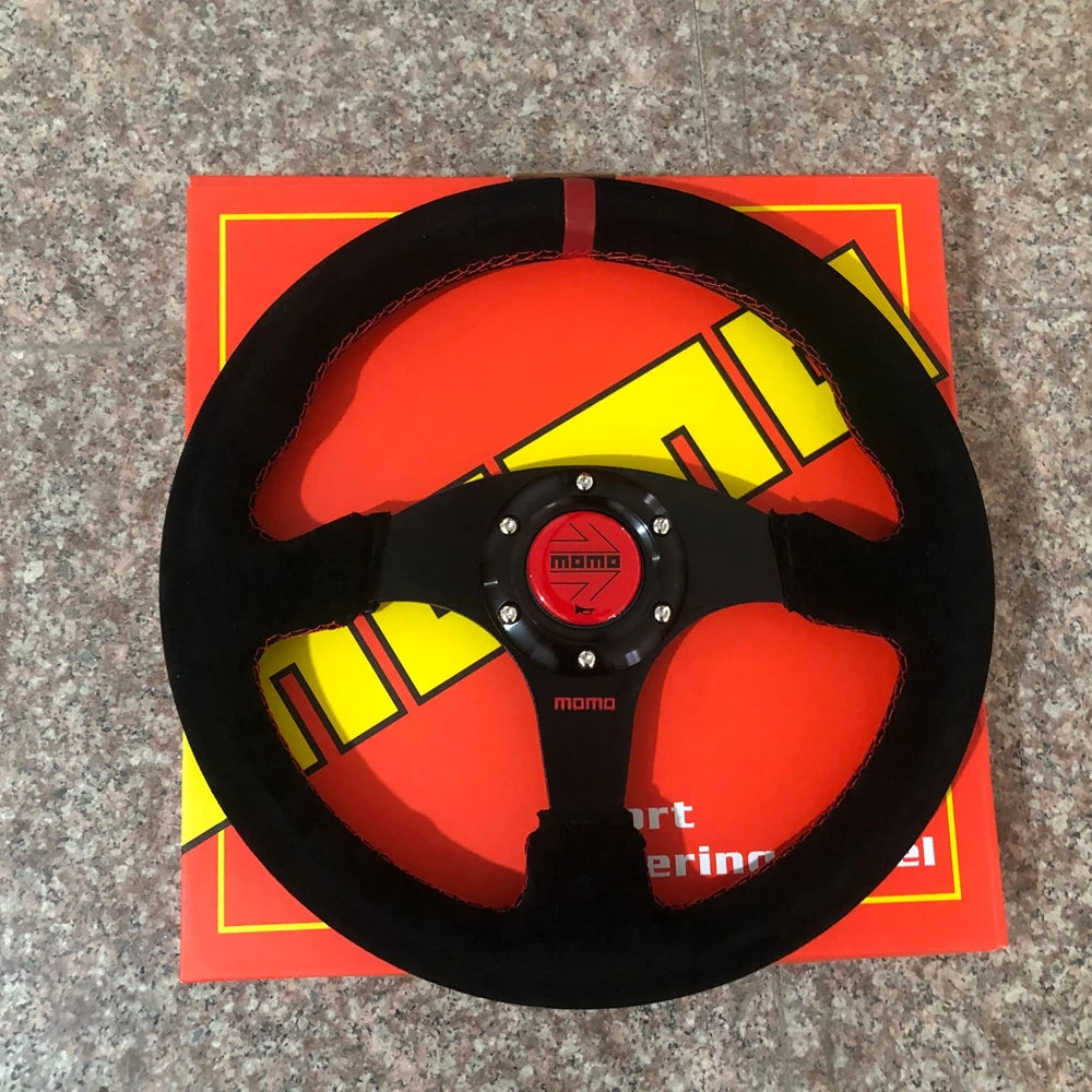 330mm Rally Universal Drift MOMO Racing Steering Wheel Car Suede