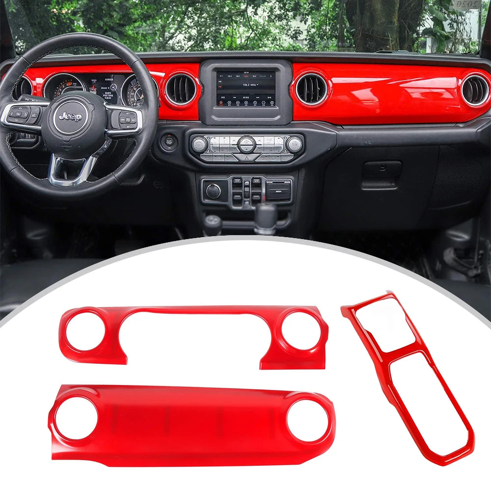 1Pair Dash Trim Cover Gear Shift Panel Trim For JEEP Wrangler JL JLU