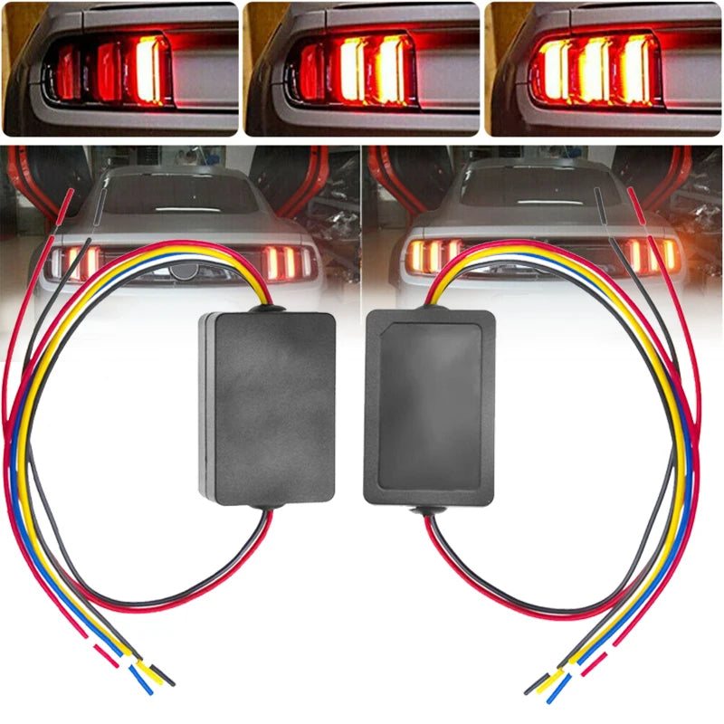 3-Step Sequential Dynamic Chase Flash Module Boxes Mustang Front Rear