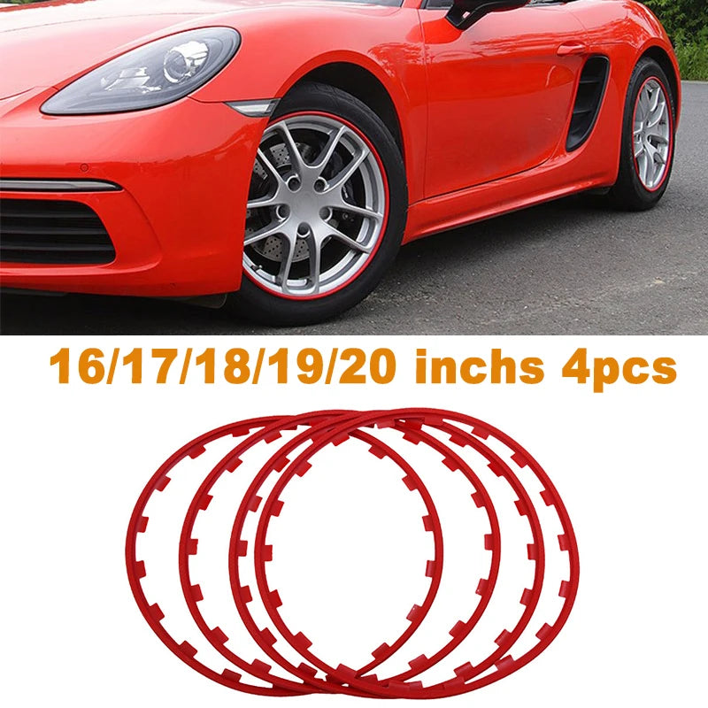 Universal Car 4pcs Vehicle Wheel Rims Edge Protector Ring Tire Guard