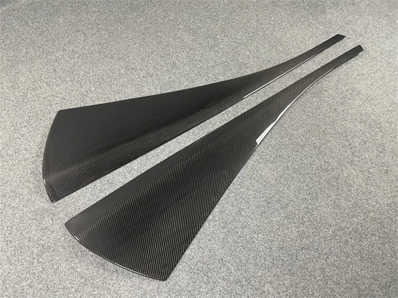 Real Dry Carbon Fiber Body Side Door Outer Panel Trim Strip Cover Kit