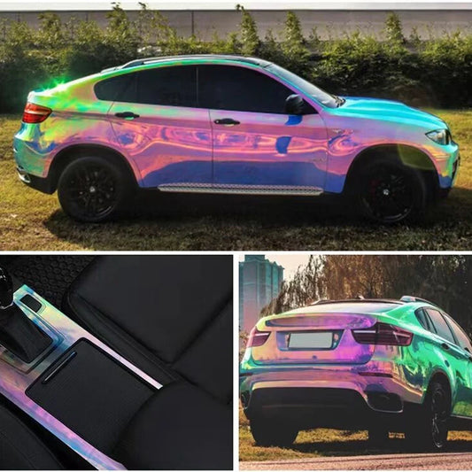 17Mx135CM Holographic Rainbow Green/Pink/Purple For Whole Car Interior