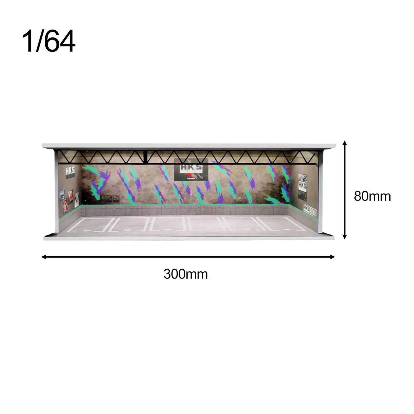 1/64 Scale Car Model Display Case Layout 6 Parking Space Model Car