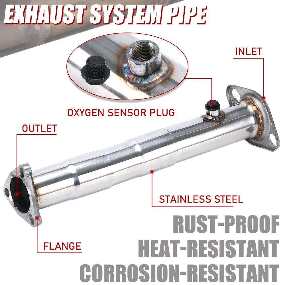 2.5" Stainless Steel Adjustable Car Exhaust Pipe Converter Kit For