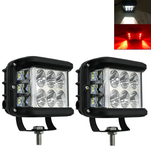 1/2pcs 3Side 45W Shooter Car LED Work Light 12Leds Dual Color Driving