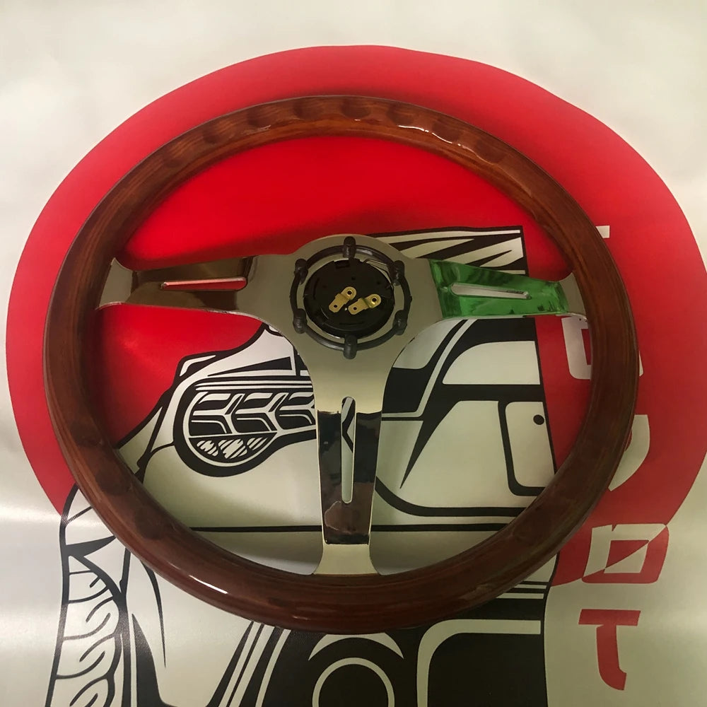 Wood 380MM Classic Wood MOMO Steering Wheel Car Rally Drift Racing