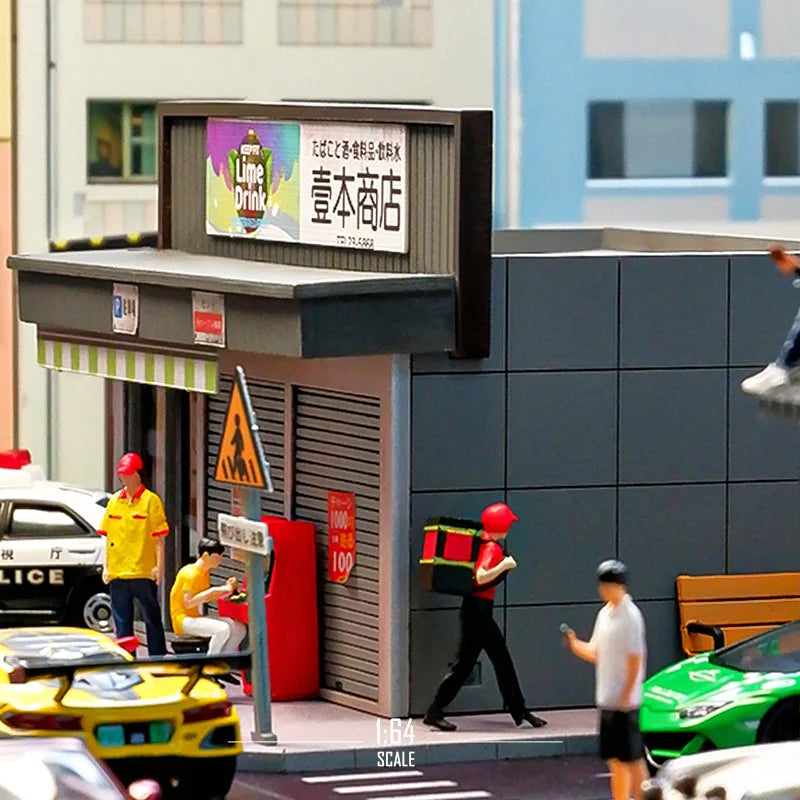 1/64 DIY Miniature Japanese Convenience Store Street Model Small Scale