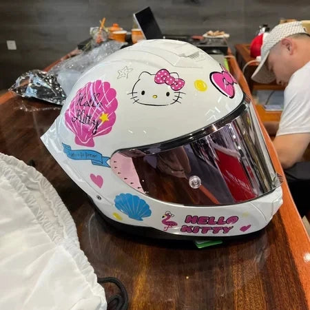 Sanrio Hello Kitty Motorcycle Helmet Full Face Racing Helmets Offroad