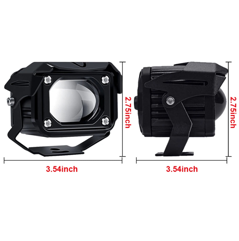 1pcs Dual Color Motorcycle Off road Laser Fog Light Cannon Spotlight