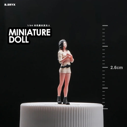 1/64 Miniature Fashion Girls Doll Model Mini Figurine Sand Table Scene