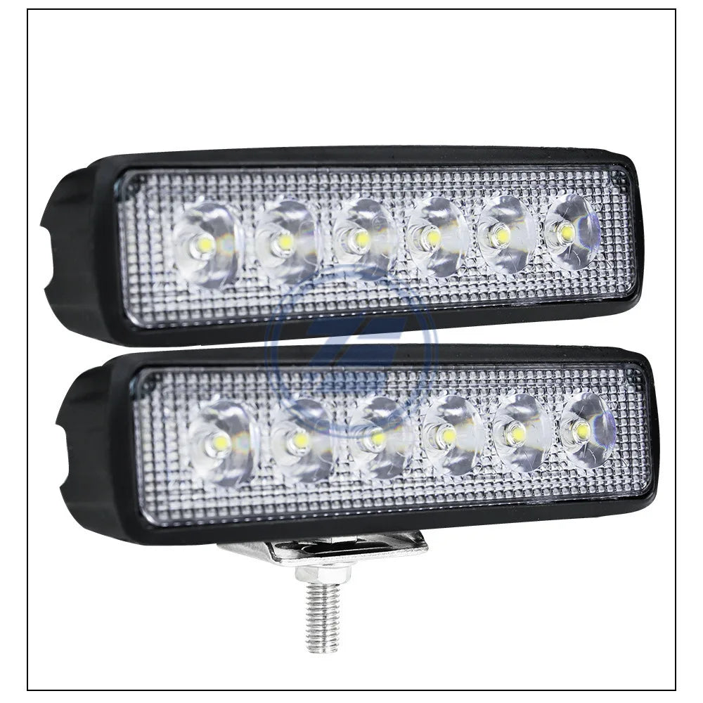 6'' 18W LED Work Spot/Flood Beam Driving Fog Offroad Light Bar Lamp