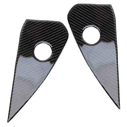 1 Pair Black Car Dashboard Side Cover Trim Decoration Carbon Fiber Fit