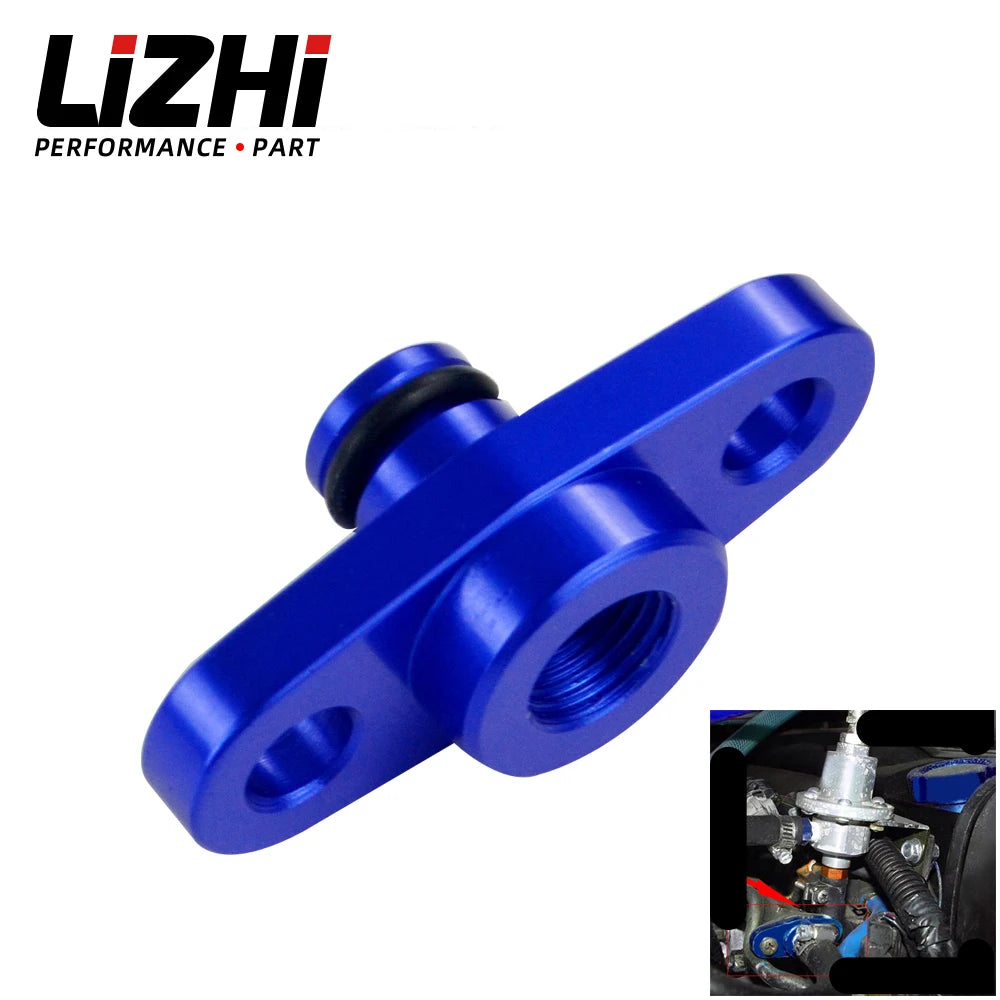 LIZHI RACING - 1/8 NPT Fuel Rail Pressure Regulator Adapter Blue for