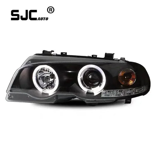 SJC Car Parts Upgraded LED Angel Eyes Headlamps Assembly For BMW 3