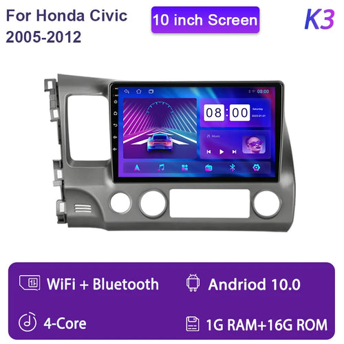 Srnubi Android 12.0 Car Radio For Honda Civic 2005-2012 Multimedia