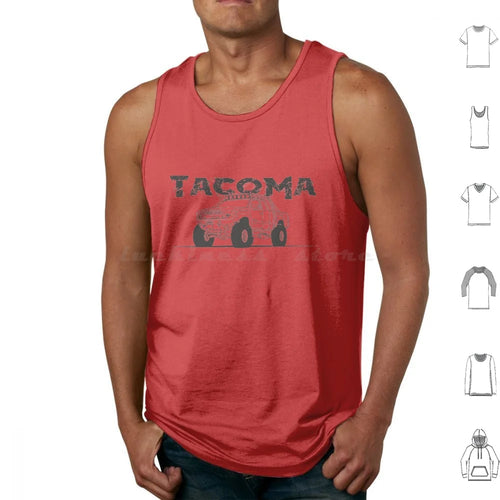 Tacoma Copy Tank Tops Print Cotton Tacoma Truck 4X4 Trd Off Road