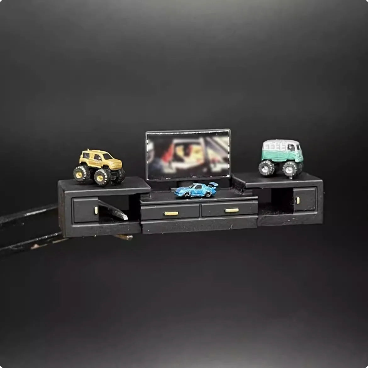 1:64 TV Cabinet  Car Model Auto Repair Tool Model Scene Accessories