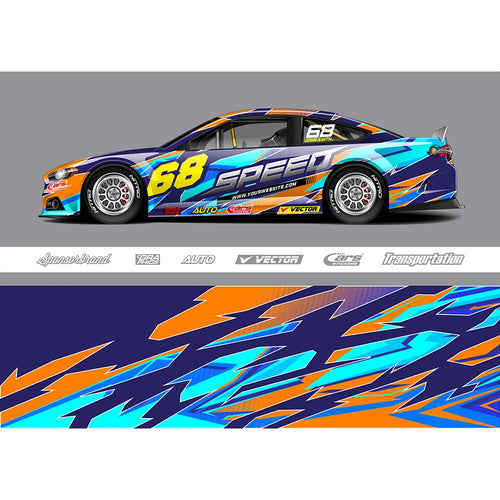 Stripe Gradient Full Body Racing RV Graphic Decals Vinyl Wrap Camo