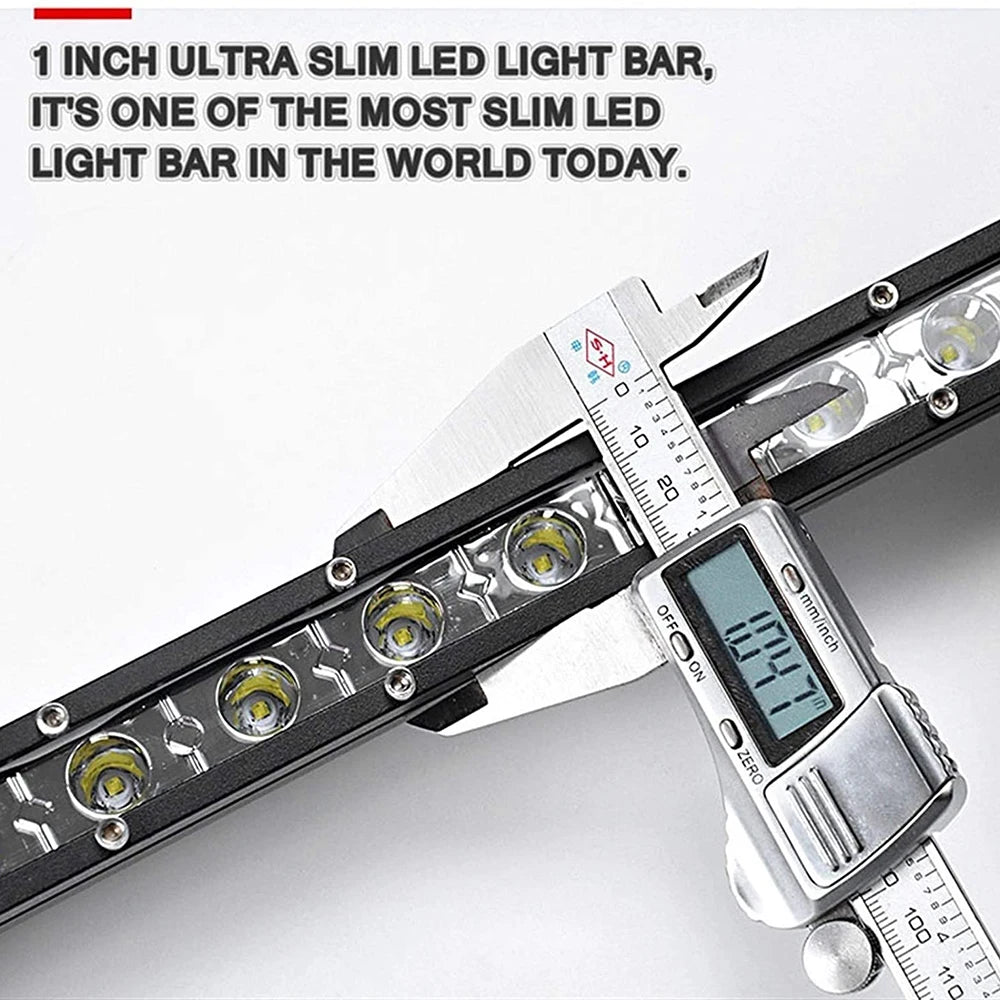 7'' 13'' inch Slim LED Light Bar Single Row 18W 36W 12V Daytime