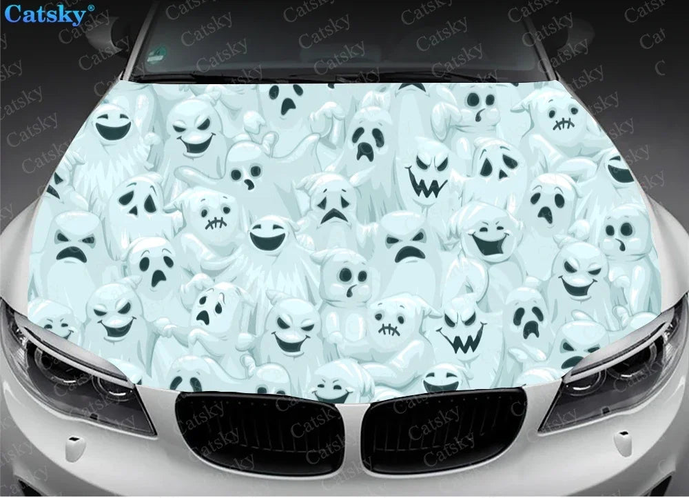 Scary Monster Eyes Car Hood Decal Stickers Wrap Vinyl Film Engine