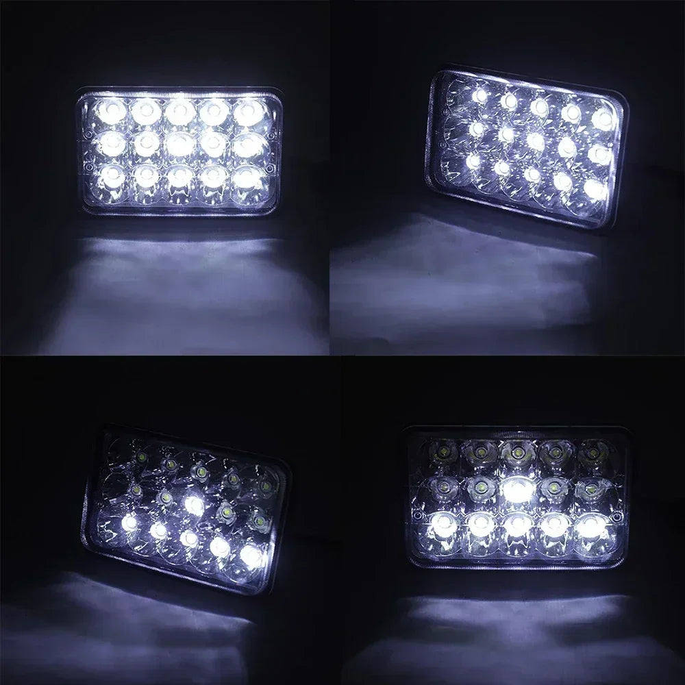 4x6 LED Headlight H4 Hi/Lo Beam 45W Off-road Trailer Trucks Vehicles