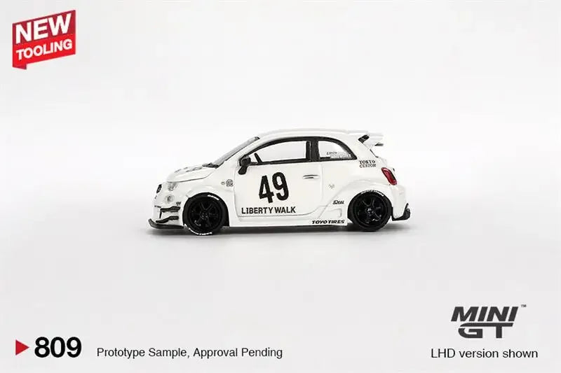 (Pre-order) MINI GT 1:64 LB-WORKS x Abas Works ABARTH 595 Gara White