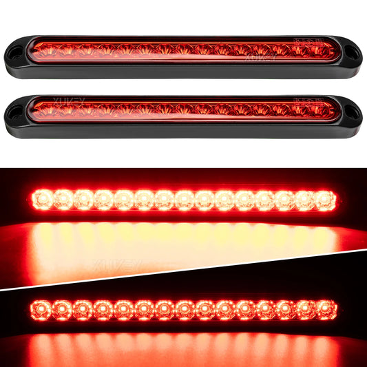 2Pcs 12V LED Tail Driving Lamp Brake Stop Light Bar Red Fog Light