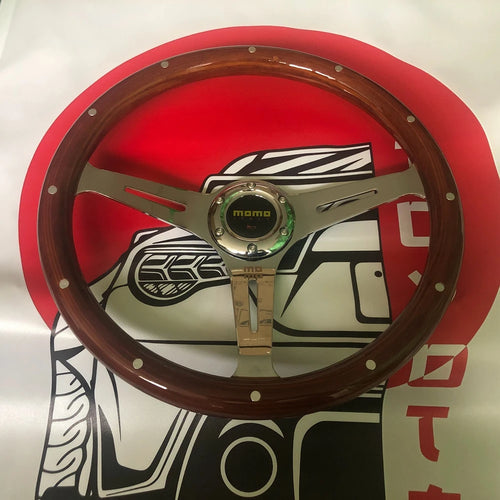 Wood 380MM Classic Wood MOMO Steering Wheel Car Rally Drift Racing