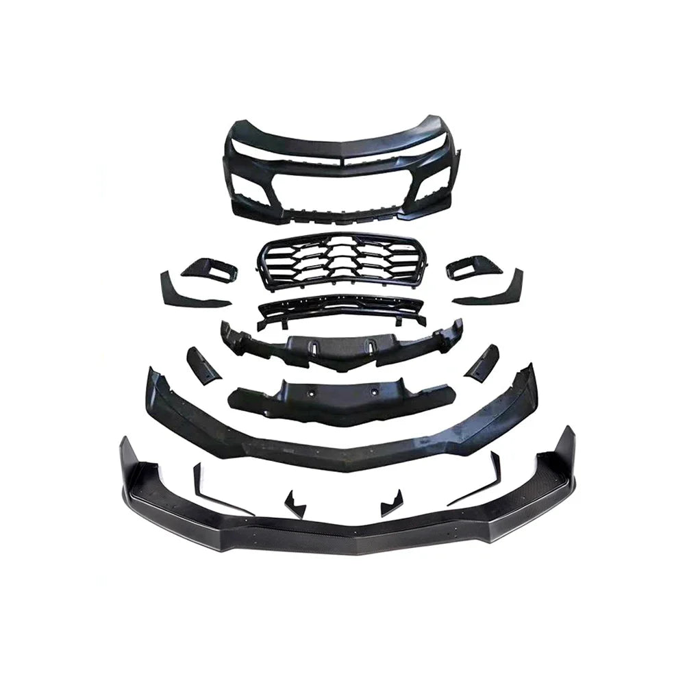 1LE Car Bumper with SS Carbon Front Lip Splitter Canards for Chevy