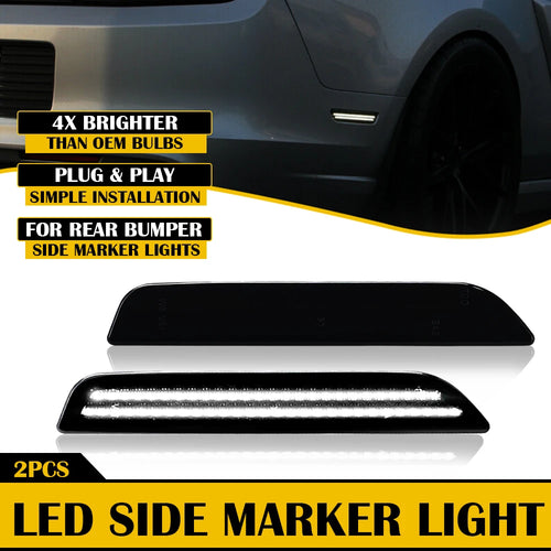 2Pcs Smoked LED Bumper Side Marker Light For Ford Mustang 2010 2011