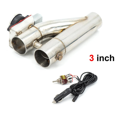 Y Pipe Electric Exhaust Cutout ON/OFF Dual Valve With Controller Cut