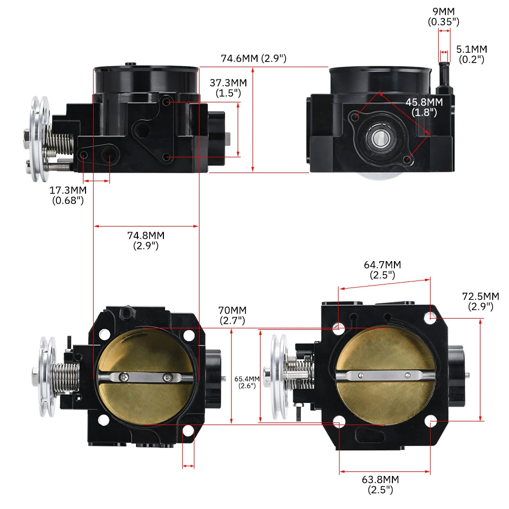 LIZHI  - Car 70MM Intake Throttle Body For Honda k-series