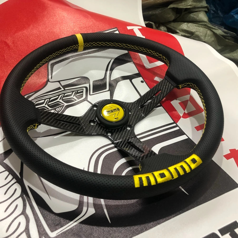 14Inch Universal Rally Drift Racing MOMO Steering Wheel JDM Deep Sport