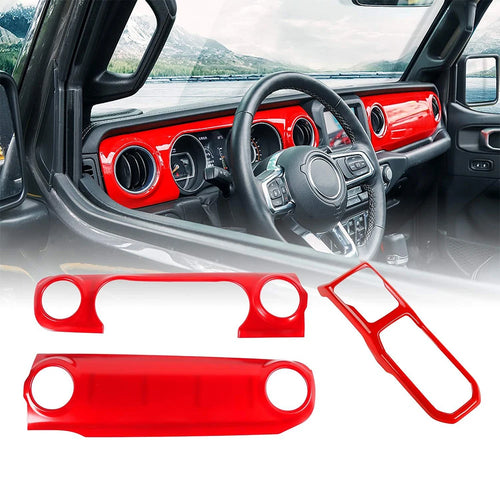 1Pair Dash Trim Cover Gear Shift Panel Trim For JEEP Wrangler JL JLU