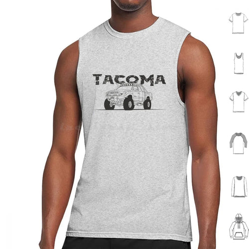 Tacoma Copy Tank Tops Print Cotton Tacoma Truck 4X4 Trd Off Road