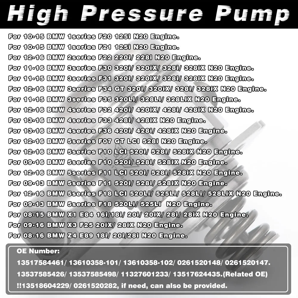 LIZHI-  10  Pieces High Pressure Fuel Pump For 08-16 BMW